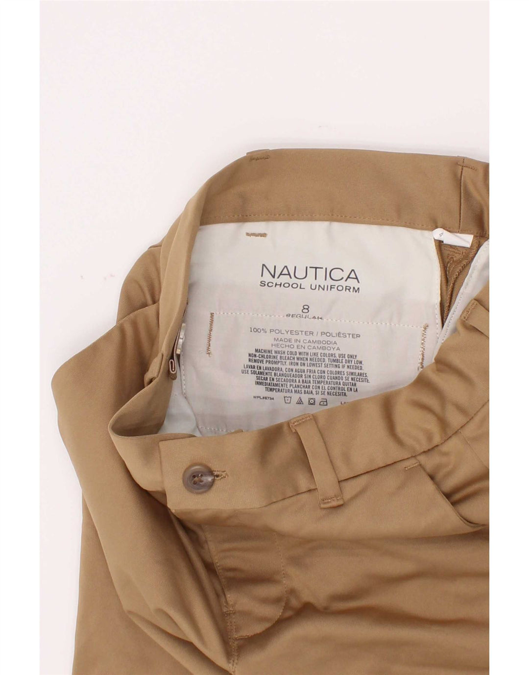 Nautica Boys Chino Shorts 7-8 år W24 Beige Polyester