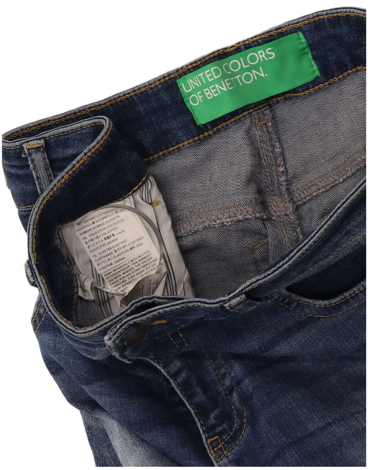 BENETTON Womens Slim Jeans W30 L27 Blue Cotton