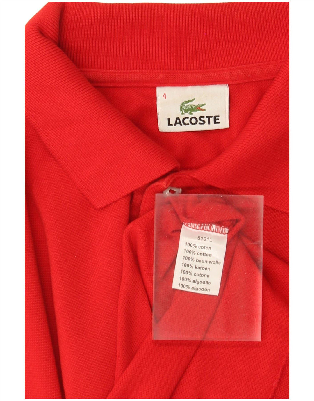 Lacoste herre poloshirt størrelse 4 Medium rød bomuld
