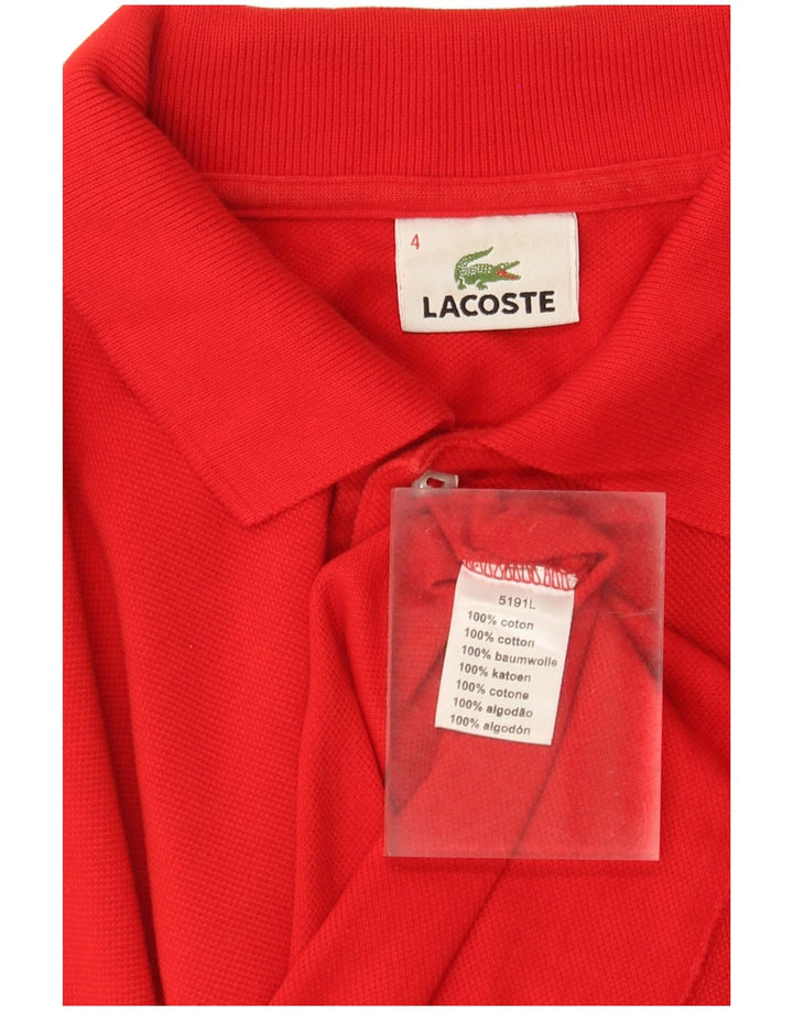 Lacoste herre poloshirt størrelse 4 Medium rød bomuld