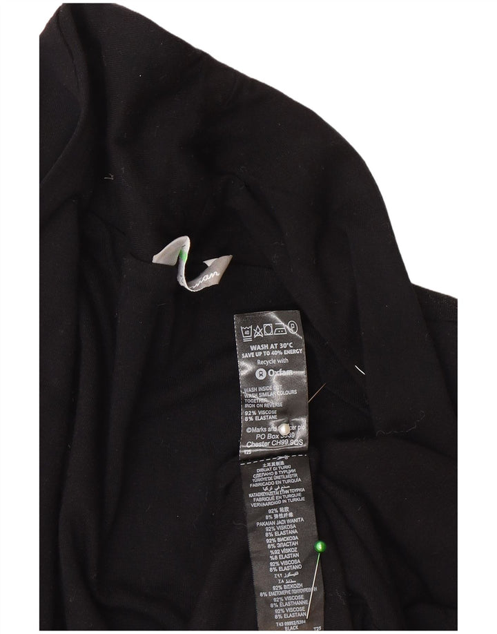 Marks & Spencer Womens Crop 3/4-ærmet cardigantrøje UK 12 Medium Black