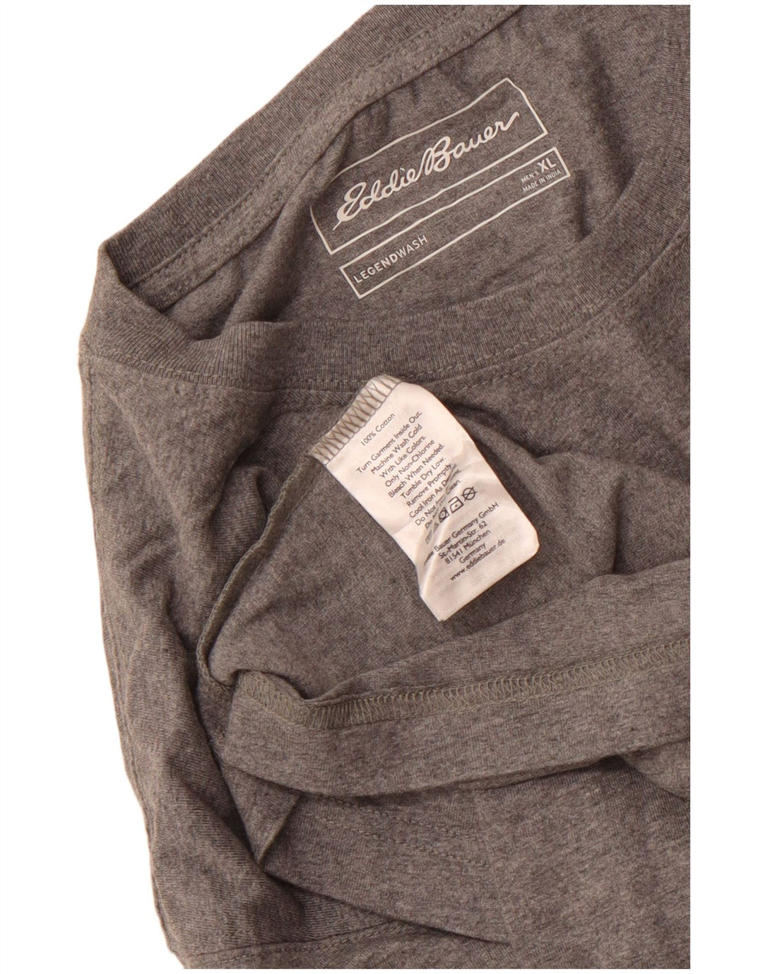 EDDIE BAUER Herre T-Shirt Top XL Grå Bomuld