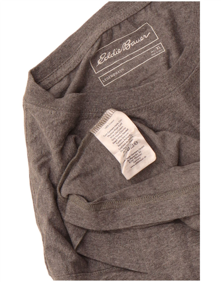 EDDIE BAUER Herre T-Shirt Top XL Grå Bomuld