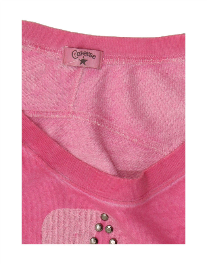 CONVERSE Womens Graphic Sweatshirt Jumper UK 10 Small Pink Cotton Vintage Converse and Second-Hand Converse from Messina Hembry 