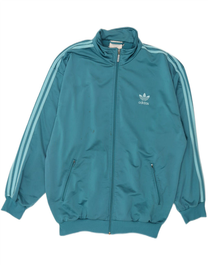ADIDAS Træningsdragt til mænd Topjakke UK 42/44 Stor blå polyester