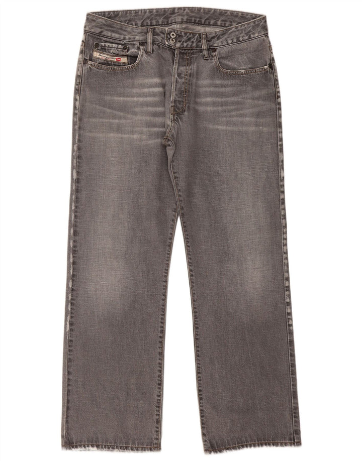 Diesel Dame Straight Jeans W34 L31 Grå Bomuld