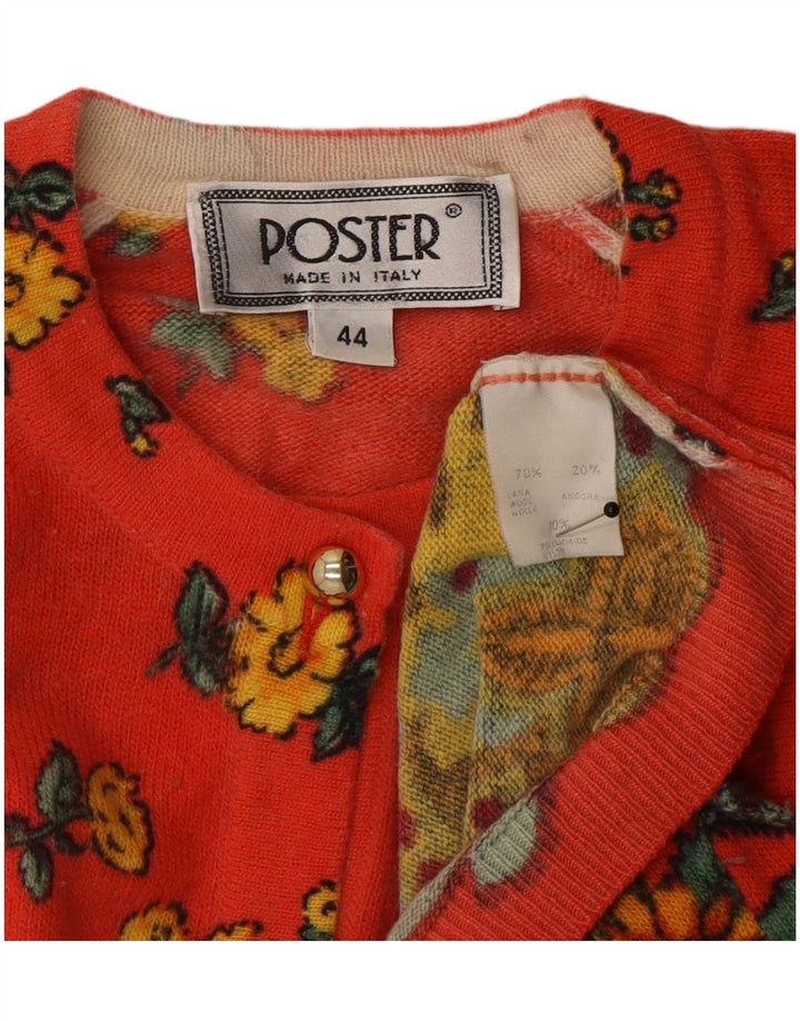 Vintage Dame Cardigan Sweater IT 44 Medium Red Floral