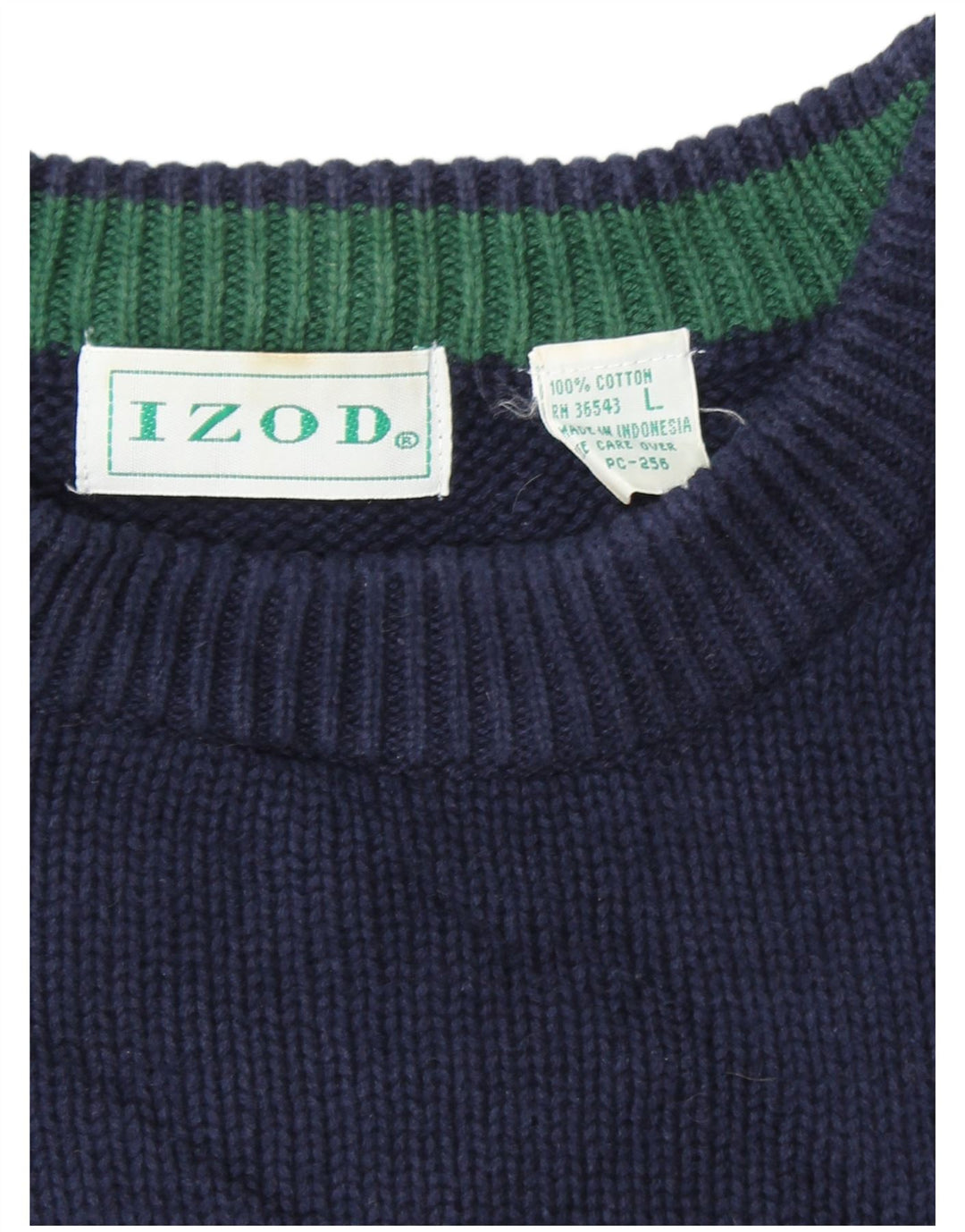 IZOD Herre sweater med rund hals, stor marineblå colourblock bomuld