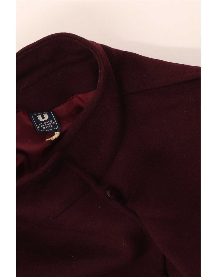 Ungaro Dame Overfrakke UK 12 Medium Burgundy