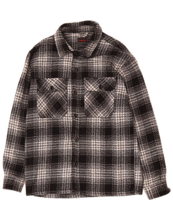 Vintage overshirt til mænd Flanelskjorte medium sort ternet bomuld