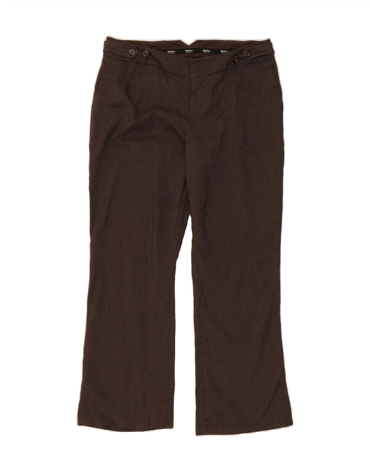 MOSSIMO Womens Bootcut Chino Trousers US 6 Medium W32 L26 Brown Pinstripe Vintage Mossimo and Second-Hand Mossimo from Messina Hembry 