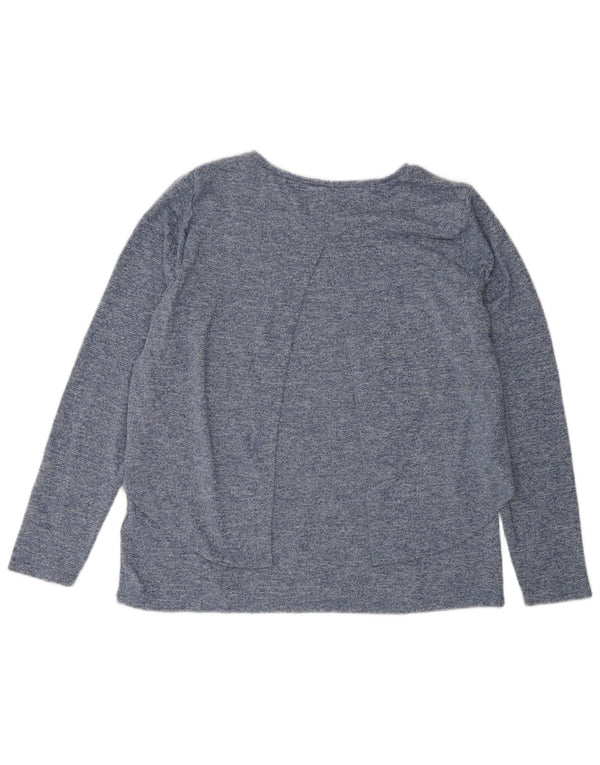 French Connection Dame Top Langærmet UK 16 Large Blue Flecked Polyester