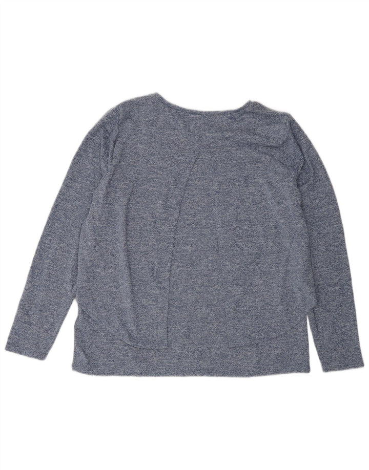 French Connection Dame Top Langærmet UK 16 Large Blue Flecked Polyester