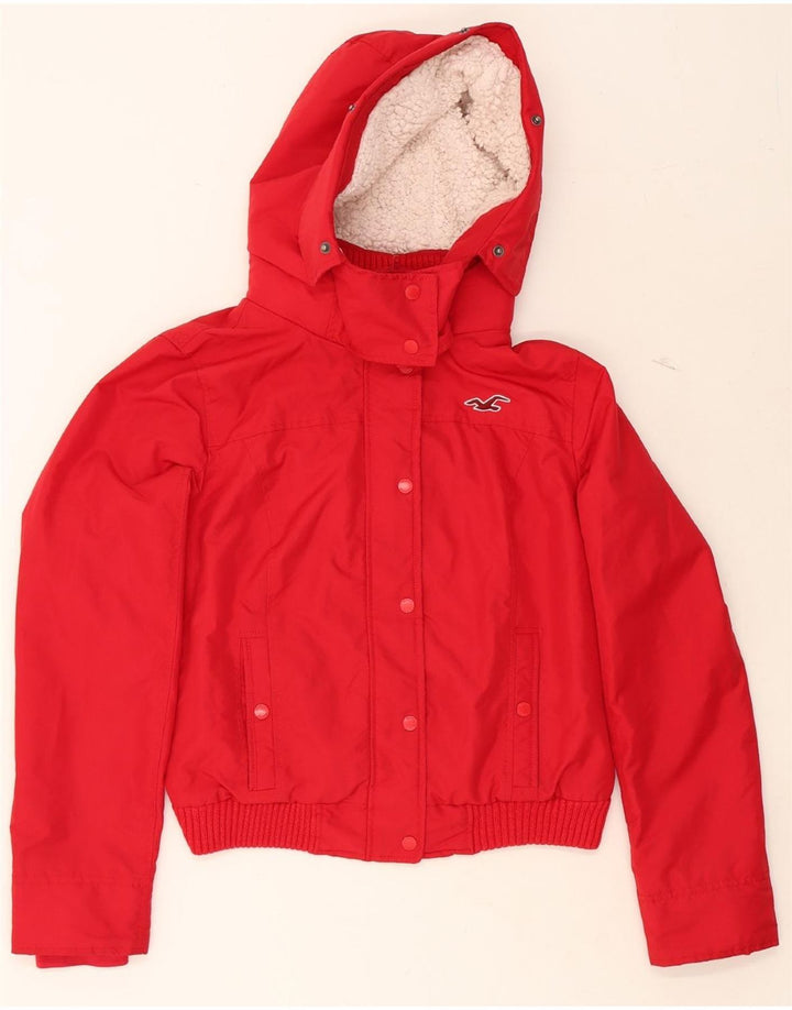 HOLLISTER Womens Hooded Bomber Jacket UK 18 XL Red Polyester Vintage Hollister and Second-Hand Hollister from Messina Hembry 