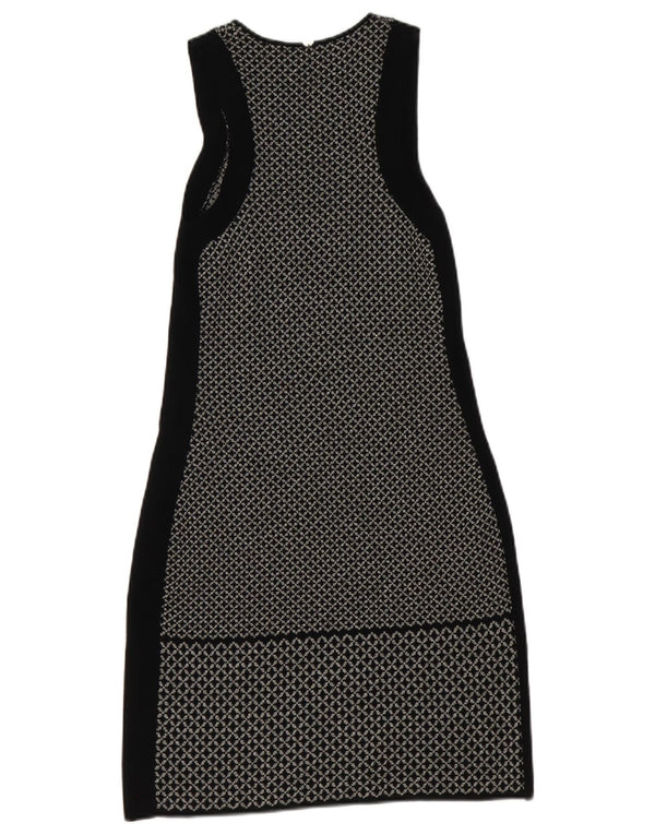 Liu Jo Dame Ærmeløs Bodycon Kjole IT 42 Medium Sort Geometrisk Viscose