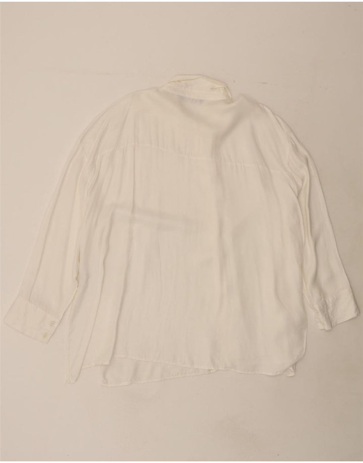 ZARA Womens Shirt UK 20 2XL White Modal Vintage Zara and Second-Hand Zara from Messina Hembry 