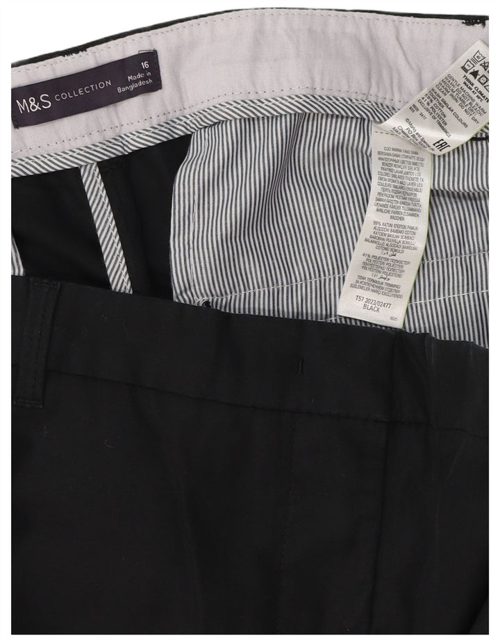 MARKS & SPENCER Chino-shorts til kvinder UK 16 Large 36 Black Polyester