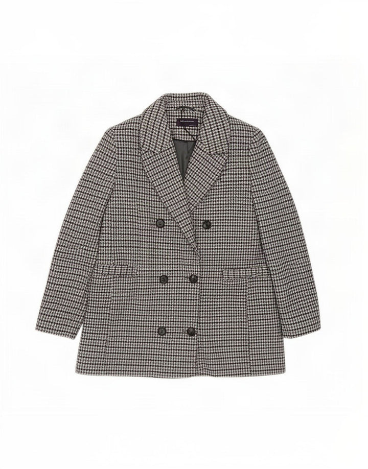 Marks & Spencer Dobbeltradet frakke til kvinder UK 18 XL Grå Houndstooth