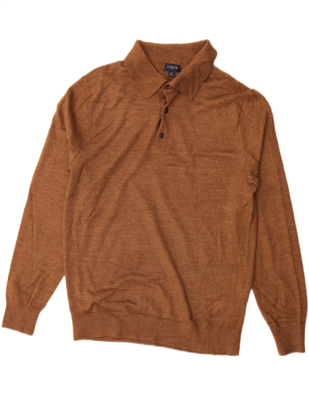 J. CREW Herre Polo Neck Jumper Sweater Medium Brun Akryl