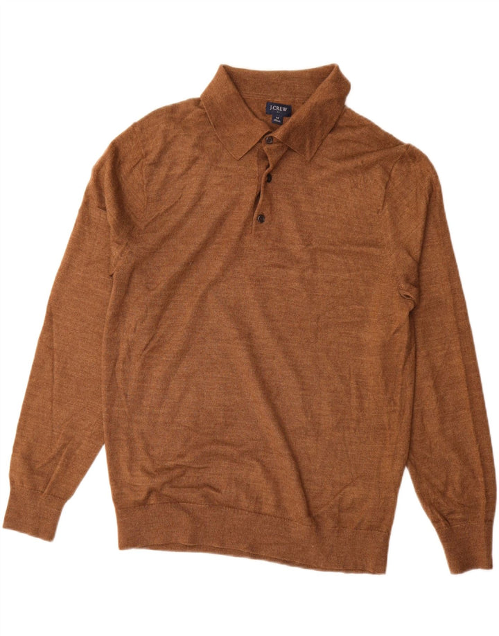 J. CREW Herre Polo Neck Jumper Sweater Medium Brun Akryl