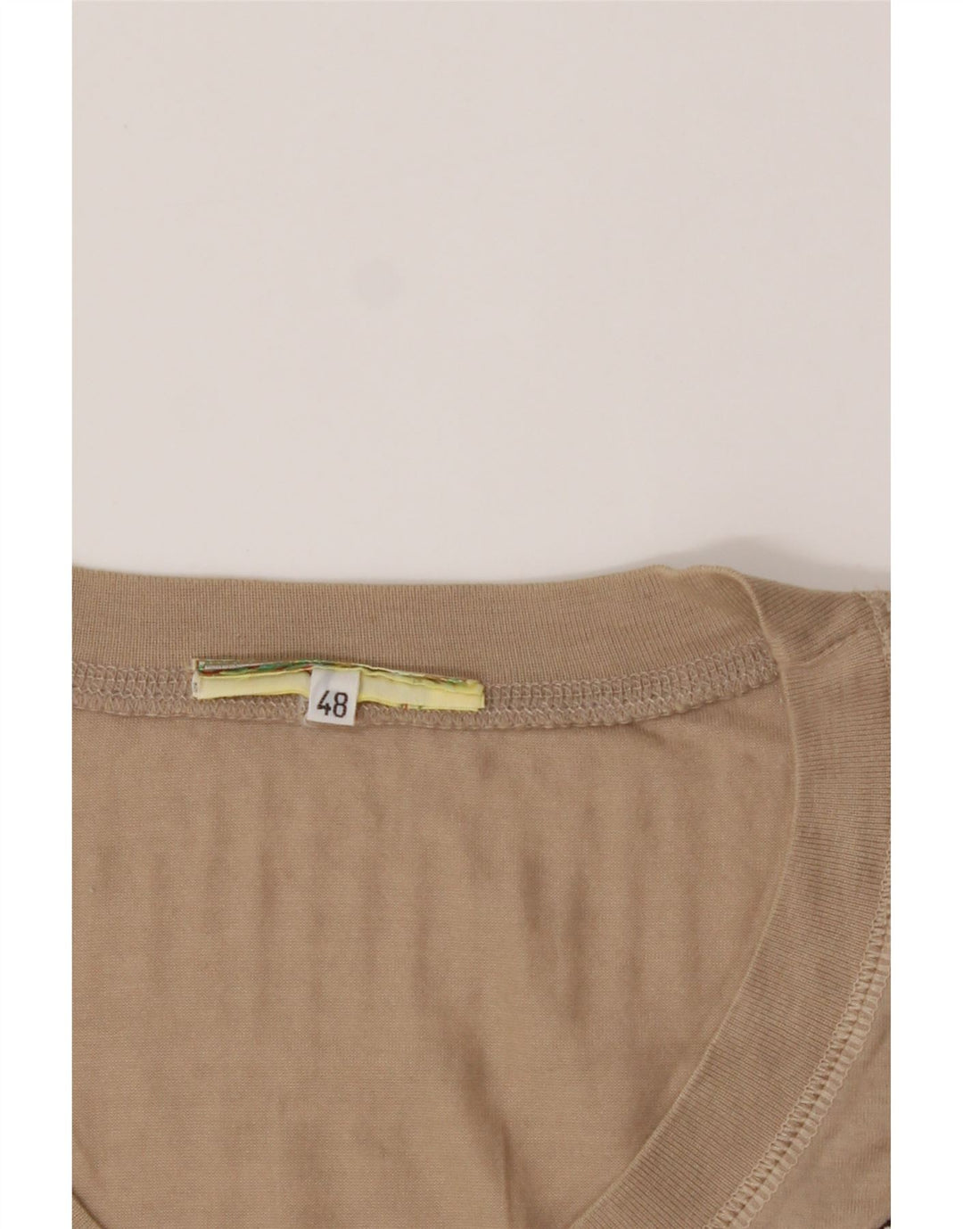 VINTAGE Womens Graphic T-Shirt Top IT 48 XL Beige Vintage Vintage and Second-Hand Vintage from Messina Hembry 