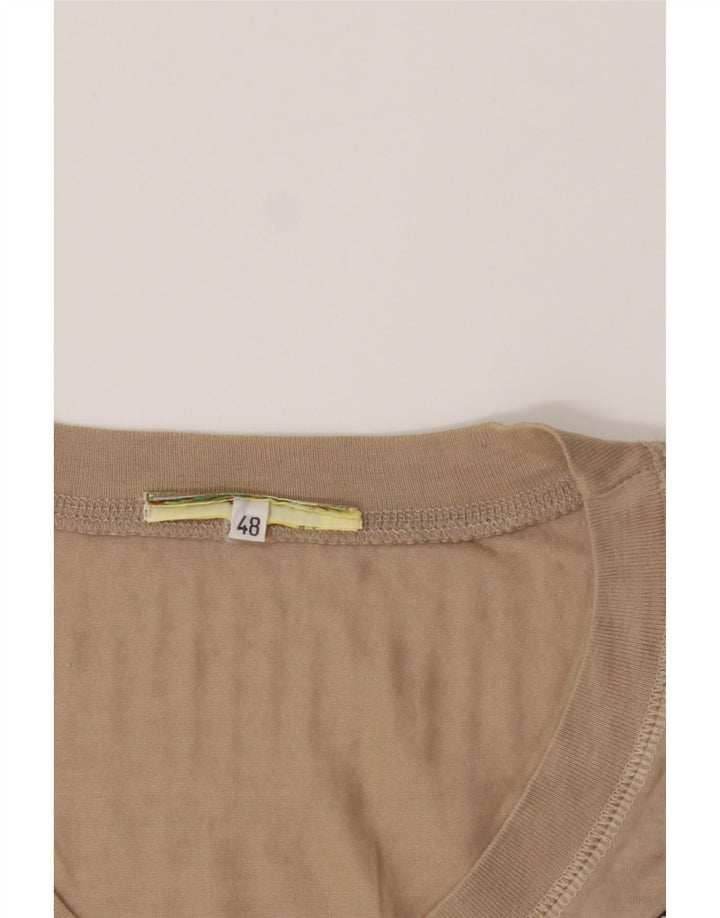 VINTAGE Womens Graphic T-Shirt Top IT 48 XL Beige Vintage Vintage and Second-Hand Vintage from Messina Hembry 