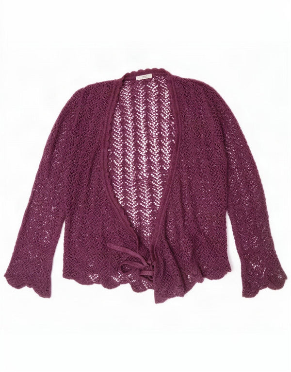 Marks & Spencer Womens Oversized Wrap Cardigan Top UK 10 Small Purple