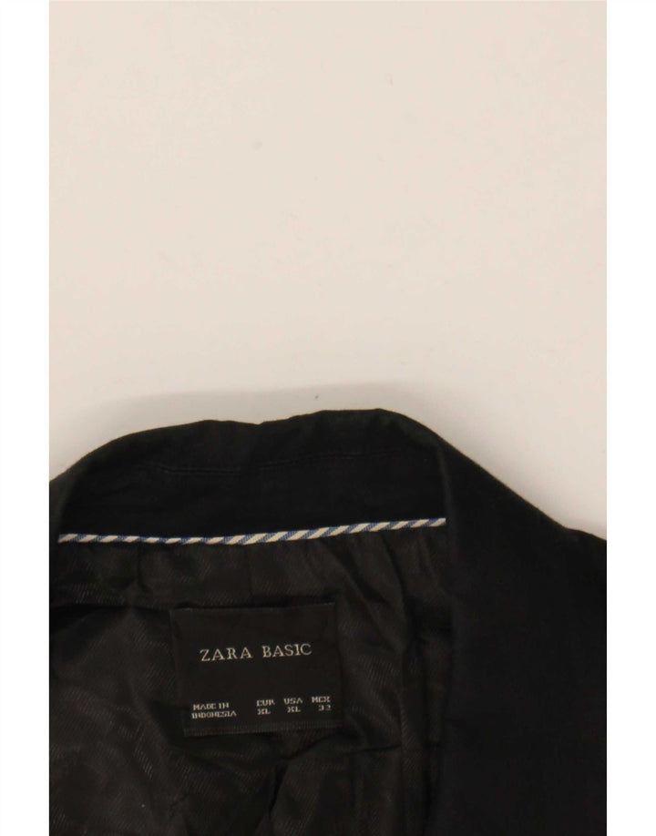 Zara Dame 1 Knap Blazer Jacket UK 18 XL Sort