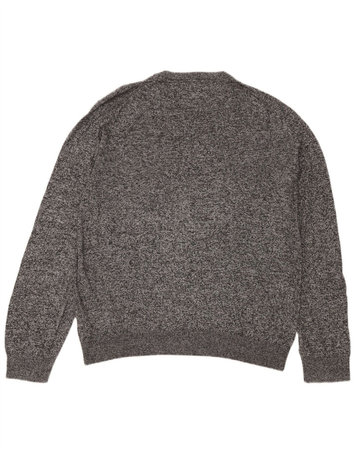 MARKS & SPENCER Herre sweater med rund hals, stor grå flækket