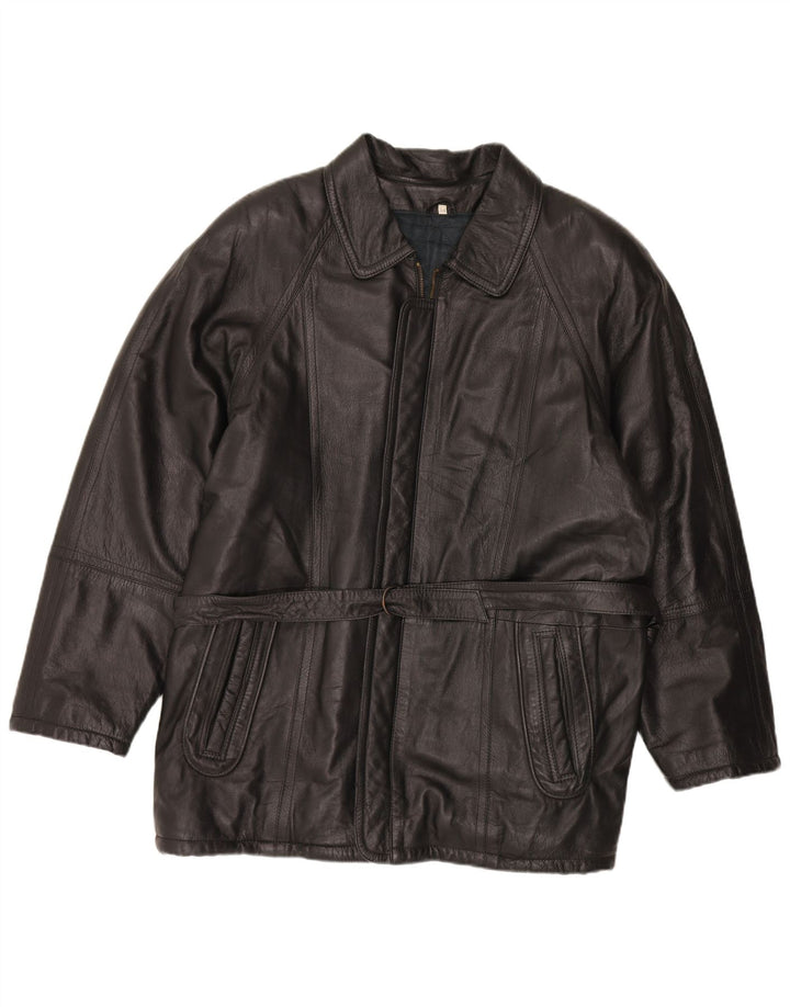VINTAGE Mens Bomber Jacket IT 54 2XL Black Viscose