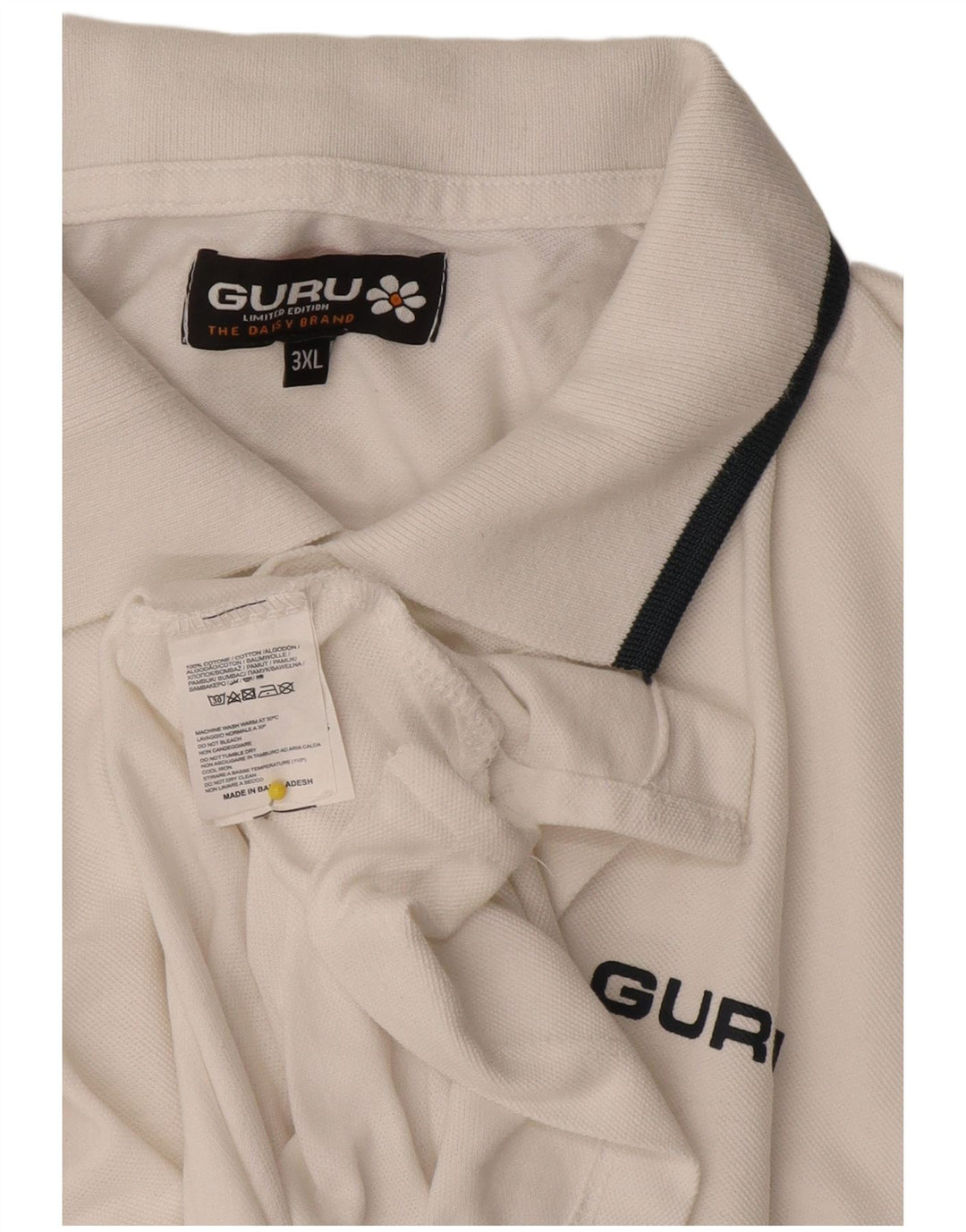 Guru Herre Polo Shirt 3XL Hvid Bomuld