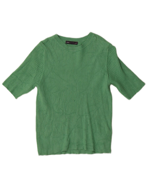 Marks & Spencer Dame Boat Neck Jumper Sweater UK 16 Large Green