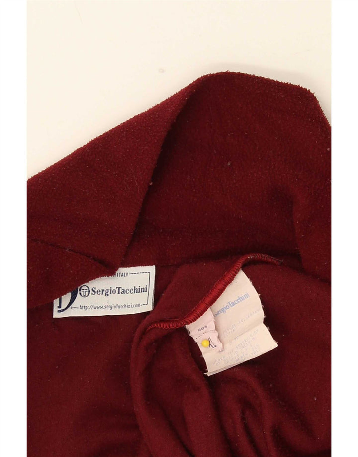 Sergio Tacchini Fleece Jumper med lynlås til mænd XL Maroon Polyester