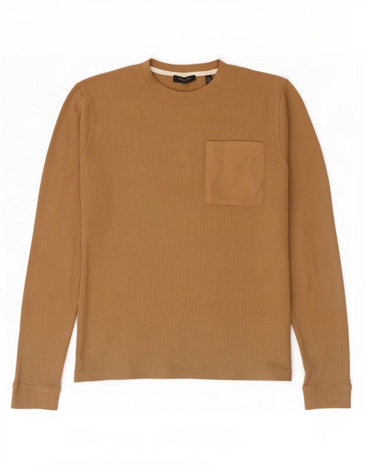 Ted Baker Herre Top Langærmet Størrelse 3 Medium Beige Bomuld