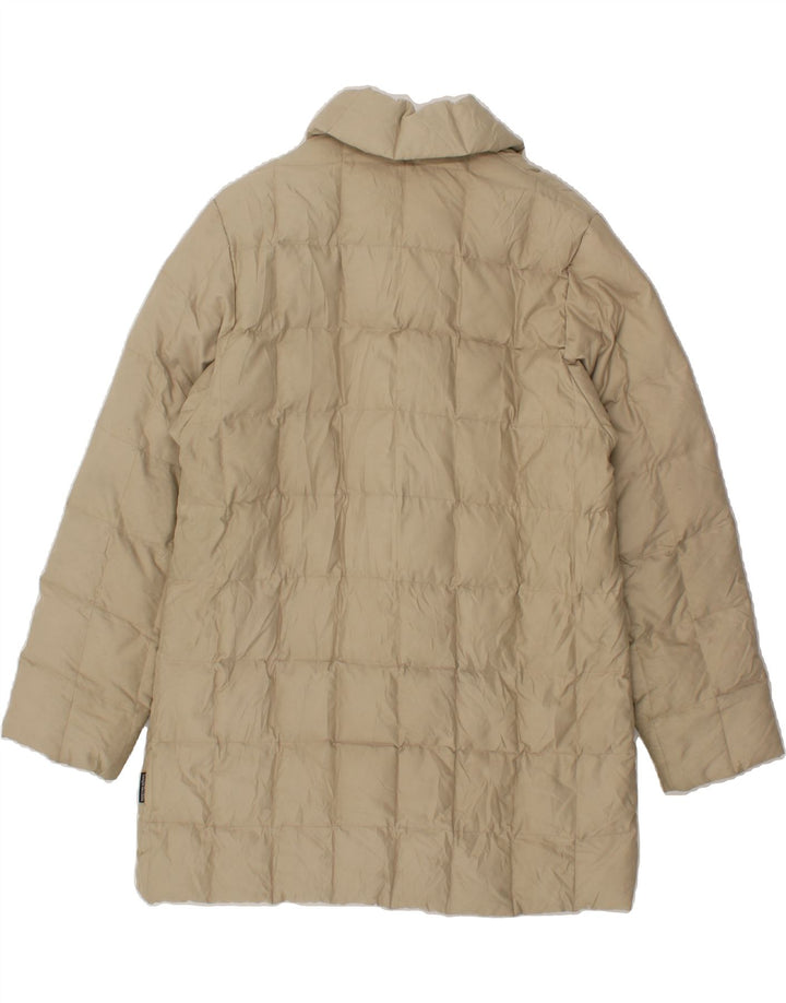 SERGIO TACCHINI Womens Double Breasted Padded Coat UK 14 Medium Beige Vintage Sergio Tacchini and Second-Hand Sergio Tacchini from Messina Hembry 
