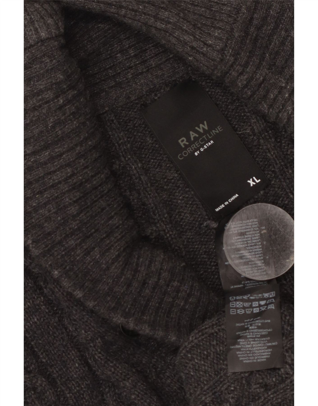 G-Star Herre cardigan sweater XL Grå lammeuld