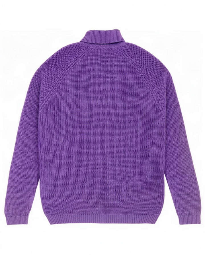 Zara Herre rullehals sweater Medium lilla bomuld