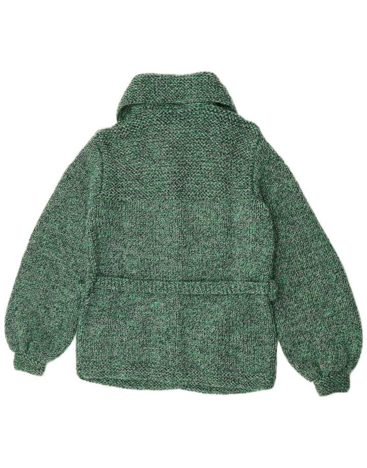 Vintage dame cardigan sweater UK 14 Medium Green Flecked