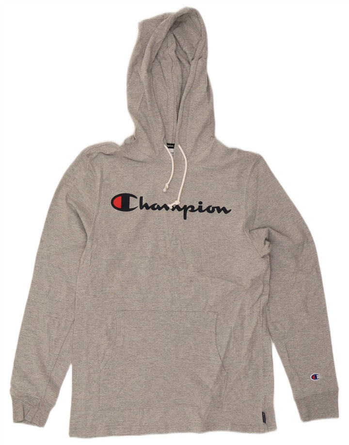 Champion Herre grafisk hættetrøje Jumper Medium Grey Flecked Bomuld