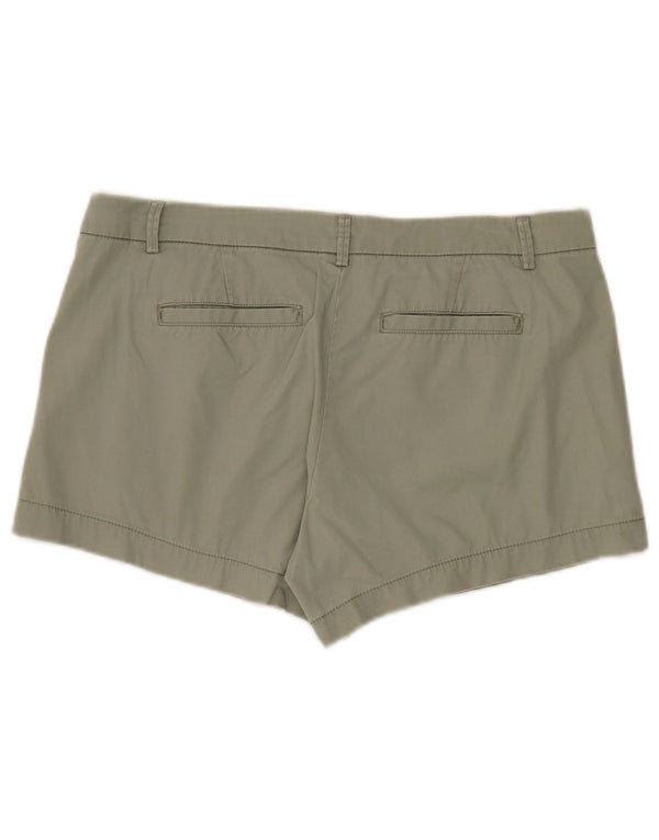 Benetton Dame Chino Shorts med lav talje UK 14 Large W36 Khaki Cotton