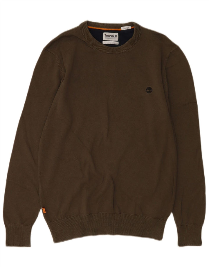 Timberland Herre sweater med rund hals, lille Khaki Bomuld
