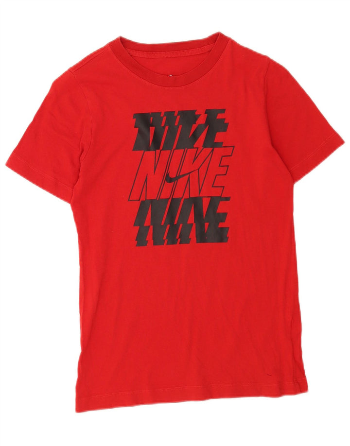 Nike Boys Standard Fit Grafisk T-Shirt Top 10-11 år Medium Rød