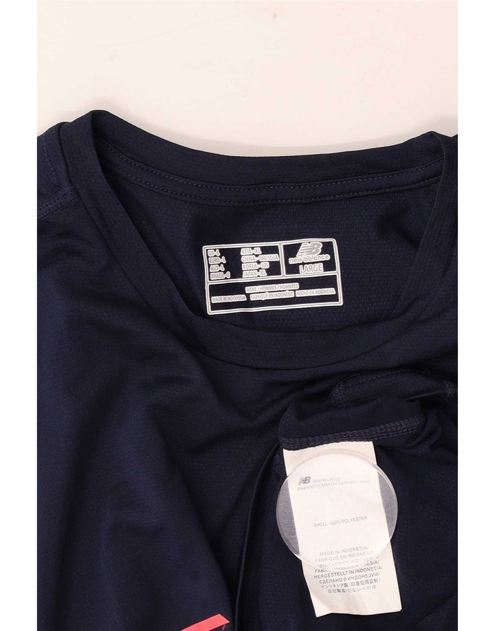 New Balance Herre grafisk top langærmet stor marineblå polyester