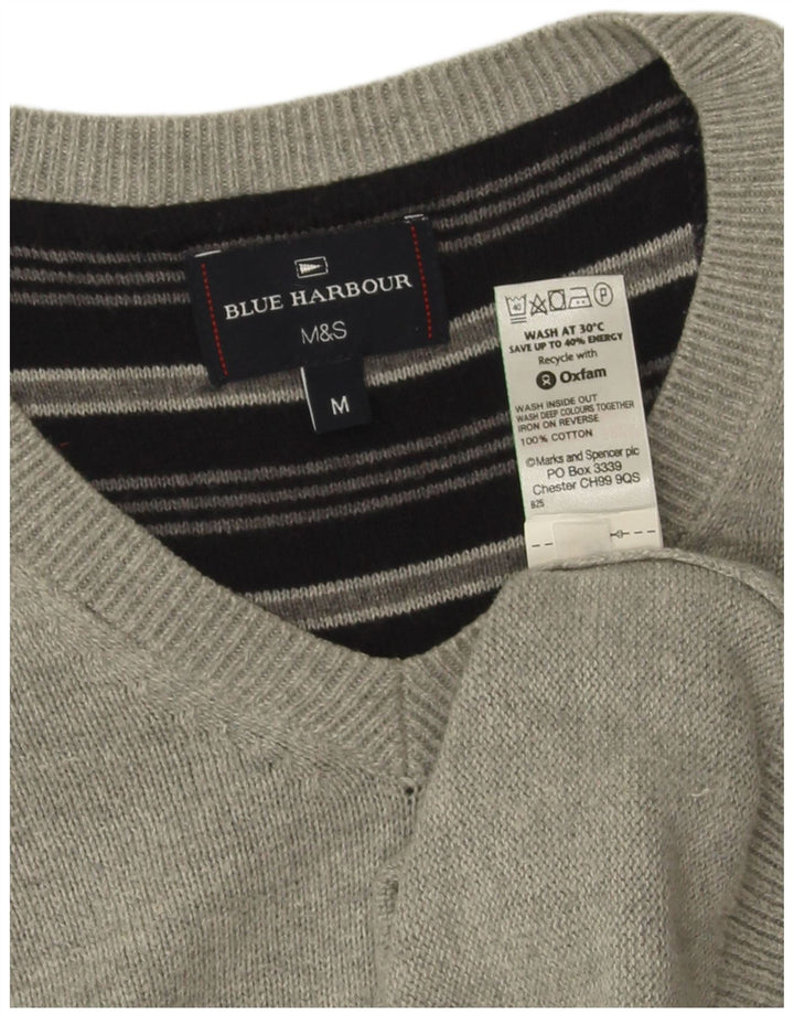 Marks & Spencer Herre Blue Harbor V-hals sweater Medium Grey Flecked
