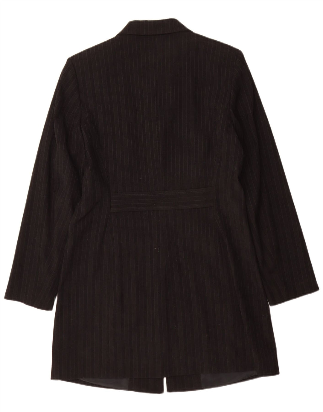 Mexx Dame Overfrakke UK 16 Stor Sort Stribet Polyester