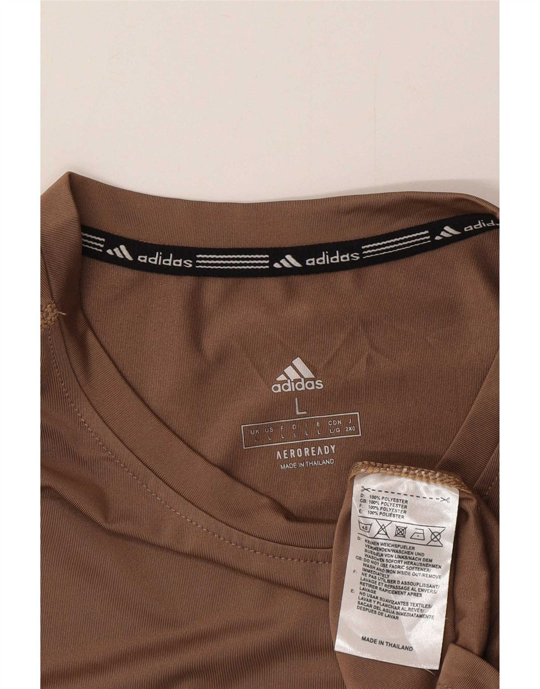 Adidas Herre Aeroready Grafisk T-Shirt Top Stor brun polyester