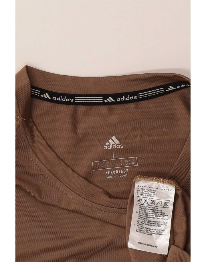Adidas Herre Aeroready Grafisk T-Shirt Top Stor brun polyester