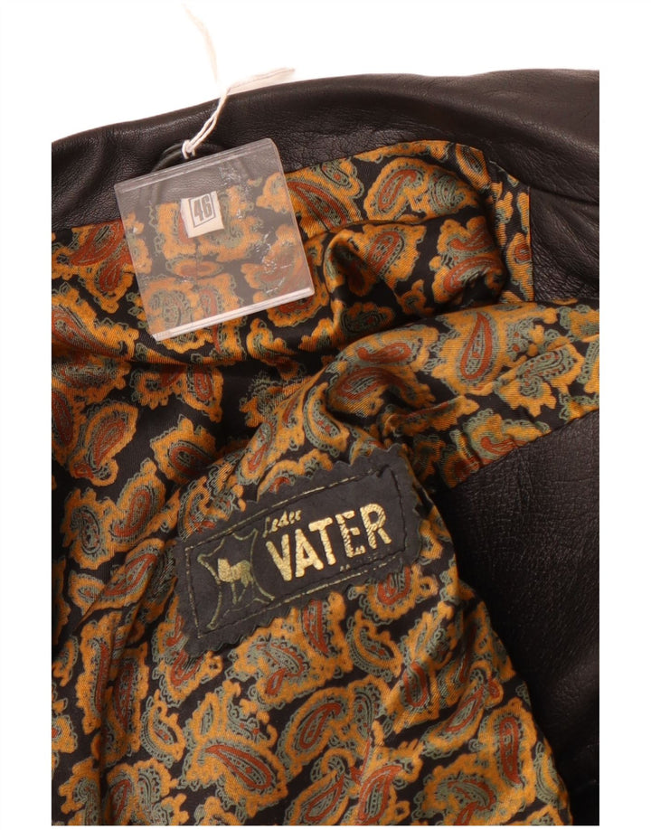 Vintage herre læderjakke IT 46 Lille sort læder