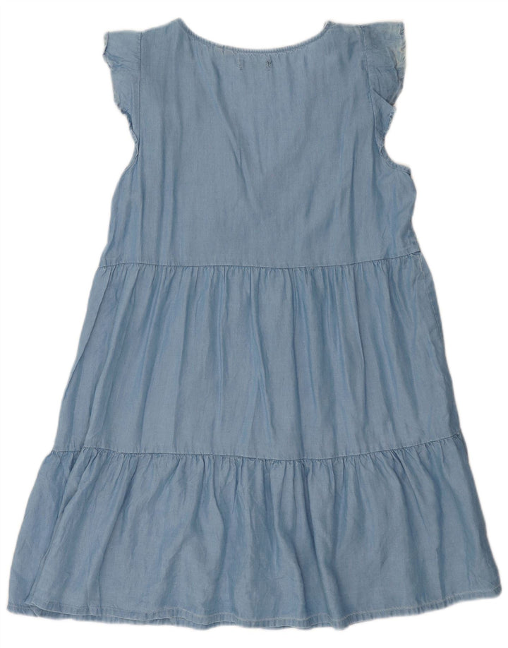 Superdry Womens A-Line Kjole UK 12 Medium Blue Lyocell