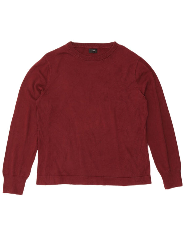 J. Crew Womens Boat Neck Jumper Sweater UK 14 Large Burgundy Cotton